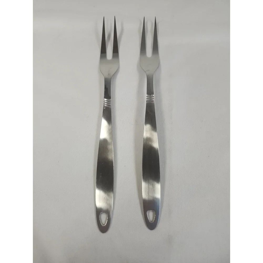 Lot‎ Of 2 Stainless Steal Serving Forks 12.25 Inches X 1.25 Inches